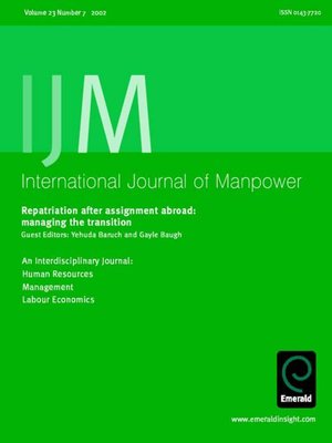 cover image of International Journal of Manpower, Volume 23, Issue 7